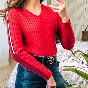 VTG Tommy Hilfiger v neck ribbed pullover